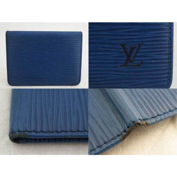 Louis Vuitton Vertical Card Case Epi Leather Blue - Picture 2 of 6